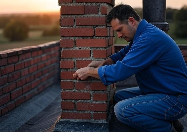 Weatherproof chimney crown installation